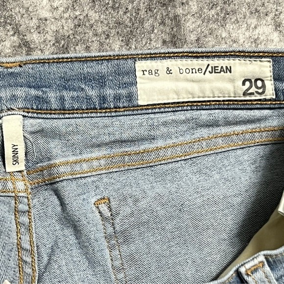 Rag & Bone Skinny Jeans Womens 29 Blue Ripped Distressed Denim Light Wash - Picture 4 of 16